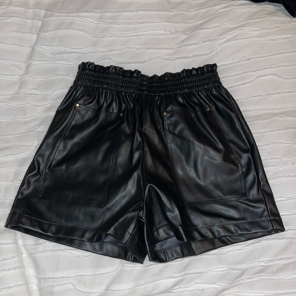 Leather shorts